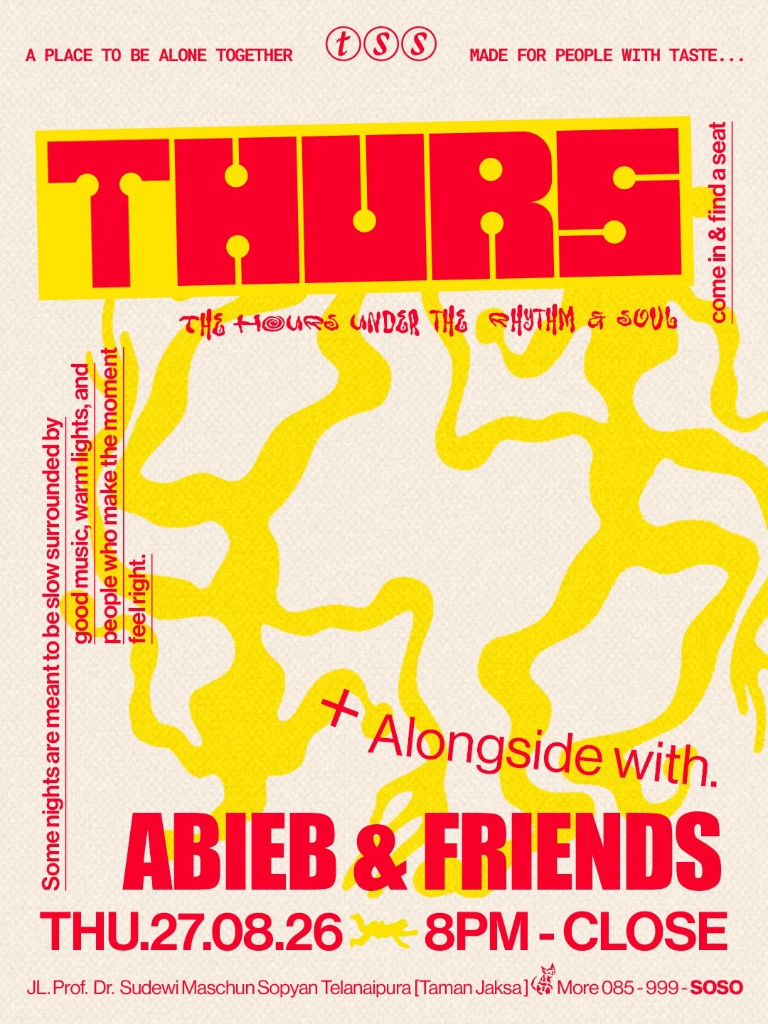 Poster THURS The Hours Under Rhythm and Soul bersama Abieb and Friends