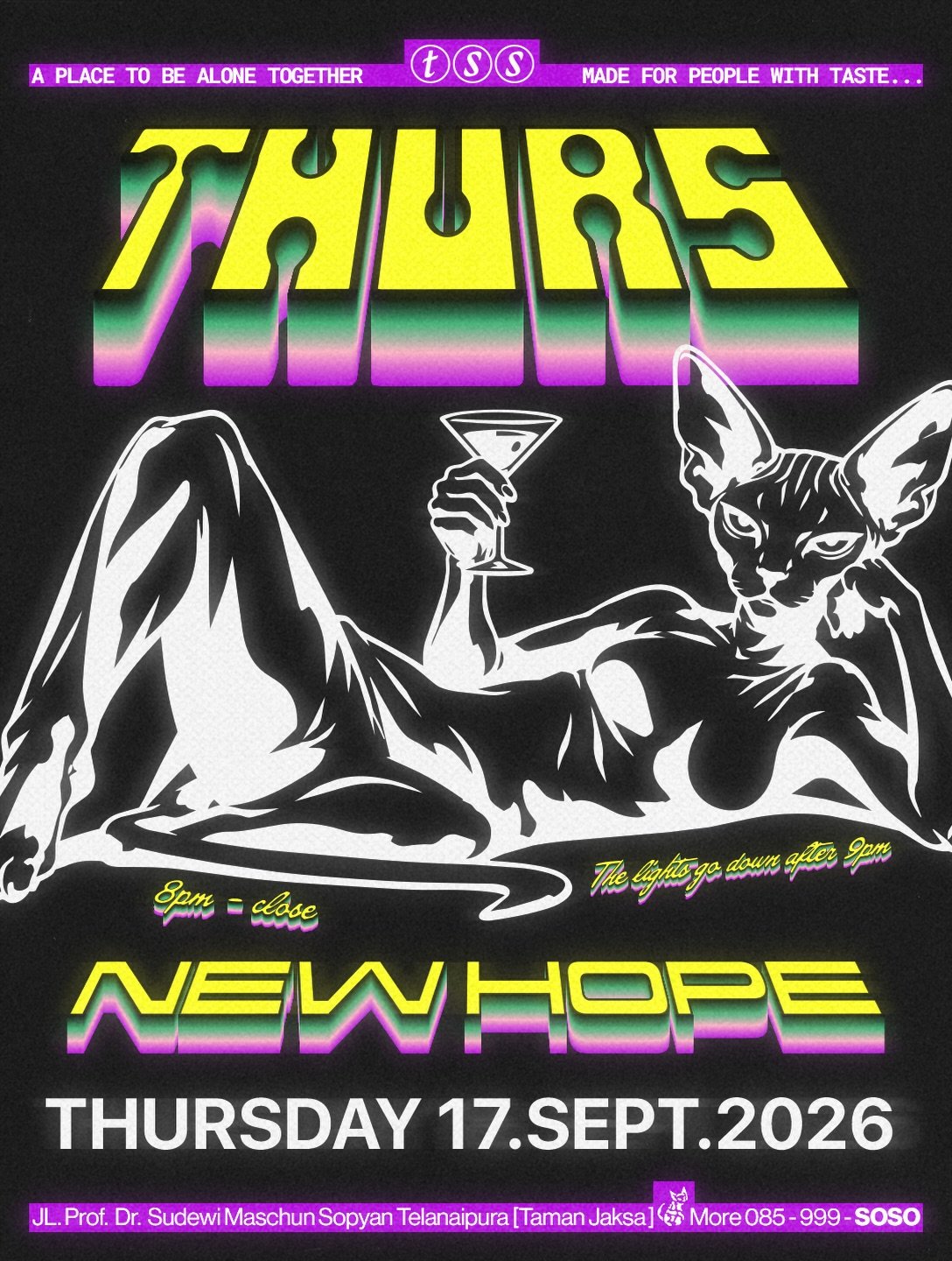 T.H.U.R.S — The Hours Under the Rhythm & Soul poster featuring NEW HOPE on 17 September 2026 from 20.00 WIB until close